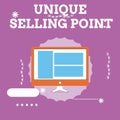 Handwriting text Unique Selling Point. Concept meaning Differentiate a Product Specific Features and Benefits Royalty Free Stock Photo