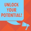 Handwriting text Unlock Your Potential. Concept meaning Unleash the abilities that may lead to future success Color Royalty Free Stock Photo