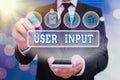 Handwriting text User Input. Concept meaning Any information or data that is sent to a computer for processing