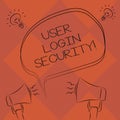 Handwriting text User Login Security. Concept meaning set of credentials used to authenticate demonstrating Freehand Royalty Free Stock Photo