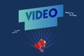 Handwriting text Video. Concept meaning recording reproducing or broadcasting of moving visual images