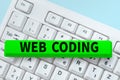 Handwriting text Web Coding. Concept meaning work involved in developing a web site for the Internet Royalty Free Stock Photo