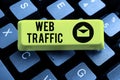 Conceptual display Web Traffic. Concept meaning amount of web users and attempted visit measured of a website