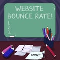 Handwriting text Website Bounce Rate. Concept meaning Internet marketing term used in web traffic analysis Mounted Blank Royalty Free Stock Photo