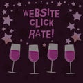 Handwriting text Website Click Rate. Concept meaning ratio users who click specific link to number total users Filled Cocktail Royalty Free Stock Photo