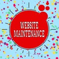 Handwriting text Website Maintenance. Concept meaning act of regularly checking your website for issues Asymmetrical