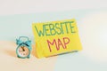 Handwriting text Website Map. Concept meaning designed to help both users and search engines navigate the site Mini size alarm
