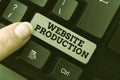 Handwriting text Website Production. Word Written on Website Production Editing And Publishing Online News Article