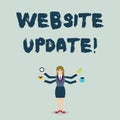 Handwriting text Website Update. Concept meaning keeping the webpage and content up to date and trendy Businesswoman