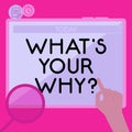 Handwriting text What's Your Why. Internet Concept annoyed and frustrated being confused and puzzles