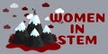 Text showing inspiration Women In Stem. Word Written on Science Technology Engineering Mathematics Scientist Research