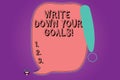 Handwriting text Write Down Your Goals. Concept meaning Make a list of your objective to stay motivated Blank Color Royalty Free Stock Photo