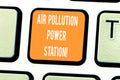 Handwriting text writing Air Pollution Power Station. Concept meaning Industrial danger Smog Environmental risk Keyboard