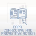 Handwriting text writing Capa Corrective And Preventive Action. Concept meaning Elimination of nonconformities