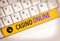 Handwriting text writing Casino Online. Concept meaning Computer Poker Game Gamble Royal Bet Lotto High Stakes