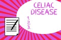 Handwriting text writing Celiac Disease. Concept meaning Small intestine is hypersensitive to gluten Digestion problem Royalty Free Stock Photo