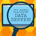 Handwriting text writing Cloud Data Server. Concept meaning built hosted through computing platformInternet internet Royalty Free Stock Photo