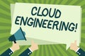 Handwriting text writing Cloud Engineering. Concept meaning application of engineering disciplines to cloud computing Royalty Free Stock Photo