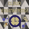 Handwriting text writing Cloud Engineering. Concept meaning application of engineering disciplines to cloud computing Royalty Free Stock Photo