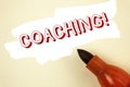 Handwriting text writing Coaching Motivational Call. Concept meaning Tough training begins to improve your skills written on Paint Royalty Free Stock Photo