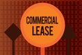 Handwriting text writing Commercial Lease. Concept meaning refers to buildings or land intended to generate a profit