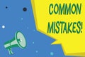 Handwriting text writing COMMON MISTAKES. Concept meaning Prevalent error and issues that occur repetitively