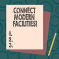 Handwriting text writing Connect Modern Facilities. Concept meaning Business Technology Internet and network concept Royalty Free Stock Photo