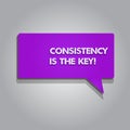 Handwriting text writing Consistency Is The Key. Concept meaning full Dedication to a Task a habit forming process Royalty Free Stock Photo