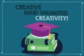 Handwriting text writing Creative Mind Unlimited Creativity. Concept meaning Full of original ideas brilliant brain