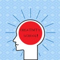 Handwriting text writing Creativity School. Concept meaning students are able to use imagination and critical thinking