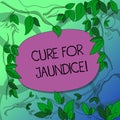 Handwriting text writing Cure For Jaundice. Concept meaning often disappears on its own within two or three weeks Tree