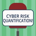 Handwriting text writing Cyber Risk Quantification. Concept meaning maintain an acceptable level of loss exposure Blank