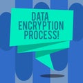 Handwriting text writing Data Encryption Process. Concept meaning The method of translating data into another form Folded 3D Royalty Free Stock Photo
