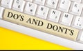 Handwriting text writing Do S Is And Dont S Is. Concept meaning advising Rules or customs concerning some activity White Royalty Free Stock Photo