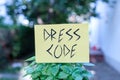Handwriting text writing Dress Code. Concept meaning an accepted way of dressing for a particular occasion or group