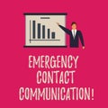 Handwriting text writing Emergency Contact Communication. Concept meaning Notification system or plans during crisis Man