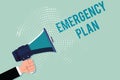 Handwriting text writing Emergency Plan. Concept meaning Procedures for response to major emergencies Be prepared Royalty Free Stock Photo