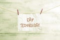 Handwriting text writing Erp Technology. Concept meaning the integrated management of main business processes Royalty Free Stock Photo