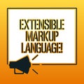 Handwriting text writing Extensible Markup Language. Concept meaning computer language that use tag to define element Royalty Free Stock Photo