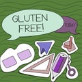 Handwriting text writing Gluten Free. Concept meaning Diet with products not containing ingredients like wheat.