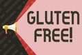 Handwriting text writing Gluten Free. Concept meaning Diet with products not containing ingredients like wheat