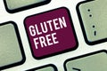Handwriting text writing Gluten Free. Concept meaning Food and diet not containing protein found in grains and wheat