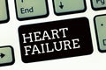 Handwriting text writing Heart Failure. Concept meaning Failure of the heart to function well Unable to pump blood Royalty Free Stock Photo
