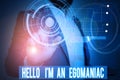 Handwriting text writing Hello I M An Egoanalysisiac. Concept meaning Selfish Egocentric Narcissist Selfcentered Ego Royalty Free Stock Photo