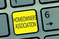 Handwriting text writing Homeowners Association. Concept meaning Organization with fee for upkeeps of Gated Community Royalty Free Stock Photo