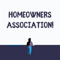 Handwriting text writing Homeowners Association. Concept meaning Organization with fee for upkeeps of Gated Community Royalty Free Stock Photo