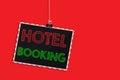 Handwriting text writing Hotel Booking. Concept meaning Online Reservations Presidential Suite De Luxe Hospitality Royalty Free Stock Photo