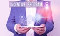 Handwriting text writing Incentive Program. Concept meaning specific scheme used to promote certain action or behavior Royalty Free Stock Photo