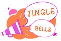 Handwriting text writing Jingle Bells. Concept meaning Most famous traditional Christmas song all over the world Megaphone loudspe