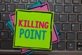 Handwriting text writing Killing Point. Concept meaning Phase End Review Stage Gate Project Evaluation No Go Papers reminders keyb